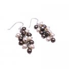 ERC705  Genuine Swarovski Brown and Ivory Pearls Earring