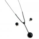 NS1018  Looking Wedding Jewelry In Black Color Drop Down Crystals Set