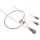 BRD1072  Elegant Wedding Jewelry Cream With Silver Grey Combo Inexpensive Jewelry