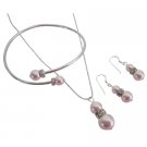 BRD1098  Sensuous Jewelry Delicate Rosaline Necklace Earrings Bracelet