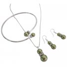 BRD1082  Budget-Priced Bridemaids Green Dress Jewelry With Rhinestones Rings