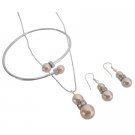 BRD1094  Customize Your Wedding Jewelry Peach Pearls At Unbelievable Price