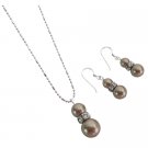 NSC803  Match Jewelry With Your Mocha Dress Bronze Pearls Rhinestones Rings