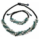 NS1077  Fine Turquoise Nugget & Freshwater Pearls Birthday Gifts