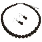 NS1072  Elegant Sophisticated Chocolate Brown Bridal Jewelry Set