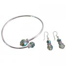 TB1033  AB Crystals Trendy For Wedding Party BDay Gift Bracelet & Earrings