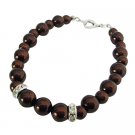 UBR253  Wedding Prom Birthday Party Gift Brown Pearls Inexpensive Bracelet