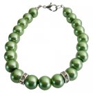UBR259  Bridal Party Low Prices Jewelry Green Color Pearls Bracelets