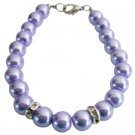 UBR260  Flower Girl Bracelet Lilac Pearls Attractive Jewelry