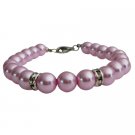 UBR264  Bridal Bridesmaids Jewelry Pink Pearls Bracelet