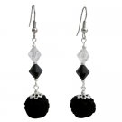 UER571  Fashionable Hand Crocheted Bead With Black White Crystals Beads