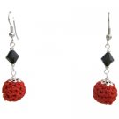 UER574  Beautiful Trendy Fashionalbe Chic Orange Crochet Beads Black Glass Beads