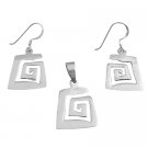 SPEN044 Sterling Silver Pendant & Earrings Set Affordable Pendant & Earrings Set Jewelry