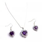 NS1141  Valentine Xmas Gifts Holiday Gift Tanzanite Heart Pendant Earrings Set Low Price