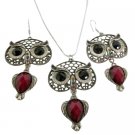 NS1129  Owl Jewelry Nocturnal Bird Glowing Eyes Pendant Earrings Sign Of Wisdom Jewelry