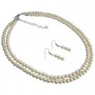 NS1108  Shop For Party Favors Ivory Double Stranded Necklace Set