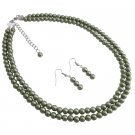 NS1120  Meaningful Gifts Party Favors Wholesale Green Pearls Necklace Set