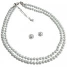 NS1113  Make An Elegant Statement On Your Wedding Day With Beautiful White Pearls Jewelry Set