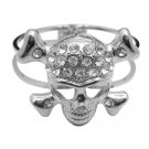 Skull Cuff Bracelet Simulated Diamond Skull Forehead Hiphop Bracelet