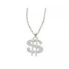 Men Dollar Sign Pendant Necklace Bling Bling Pendant w/ Cubic Zircon