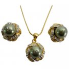 Lowest Price High Quality Guarantee Green Pearls Jewelry Set