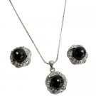 Shop For Swarovski Black Pearls Rhinestones Pendant Earrings Set