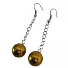 Vintage Bridesmaid Earrings Golden Pearls Dangling Earrings