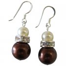 Wedding Accessories Jewelry Dark Brown ivory Diamante Earrings