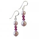 Unextravagant Jewelry Rose Swarovski Rosaline Pearls Fuchsia Crystals