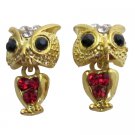 Golden Owl Dangling Body Earrings