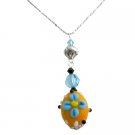 Unique Gift Artisian Creation Swarovski Crystals Lampwork Bead