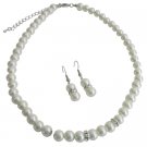 Bridal Jewelry Matron of Honor Ivory Pearls w/ Diamond Like Spacer