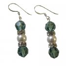 Erinite Swarovski Crystals Earrings w/ Ivory Pearls