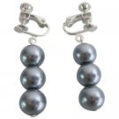 Clip On Earrings Bridal Jewelry Bridesmaids In Gray Pearls