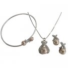 Holiday Gift Champagne Pearls Elegant Complete Jewelry Set
