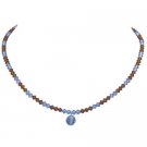 Teens Girls Swarovski Necklace Gift Smoked Topaz Aquamarine Crystals