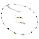Bridesmaid Jewelry white Pearls Sun Purple Velvet Crystals