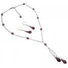 Great Mother's Gift Christmas Time Amethyst Teardrop Jewelry Set