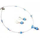 Beautiful Adorned With Aquamarine & Ab Crystals Fine Bridal Jewelry Gift