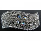 Sparkly Wave Shaped Clear Crystals Hair Barrette Very Affordable