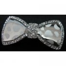 Shiny Glass Hair Bow Barrette W/ Sparkling Rhinestones Hair Clip