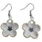 Girls School Dance Earrings In Beautiful White Enamel Flower Earrings