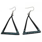 Triangular Earrings Summer Jewelry With Blue Sparkling Cubic Zicon