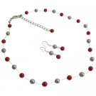 BRD1142  Wedding Jewelry In Latte And Red Color Jewelry For Bridesmaid Gifts