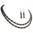 BRD1200  Chocolate Brown & Latte Pearl Double Stranded Jewelry Mother OF Groom Jewelry