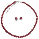 BRD1212  The Wedding Jewelry Set Hand Made Swarovski Red Pearls For Both Brides and Bridesmaid