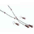 Rosaline Pearls Lariat Necklace with Matching Earrings Jewelry