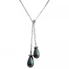 South Sea Oyster Shell Teardrop Lariat Necklace Beach Jewelry
