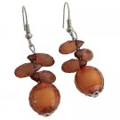 D290 Fashion Chocolate Brown Glass Beads Earrings