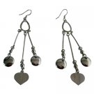 D260 Heart Dangling Designer Earring w/ Flat Coins